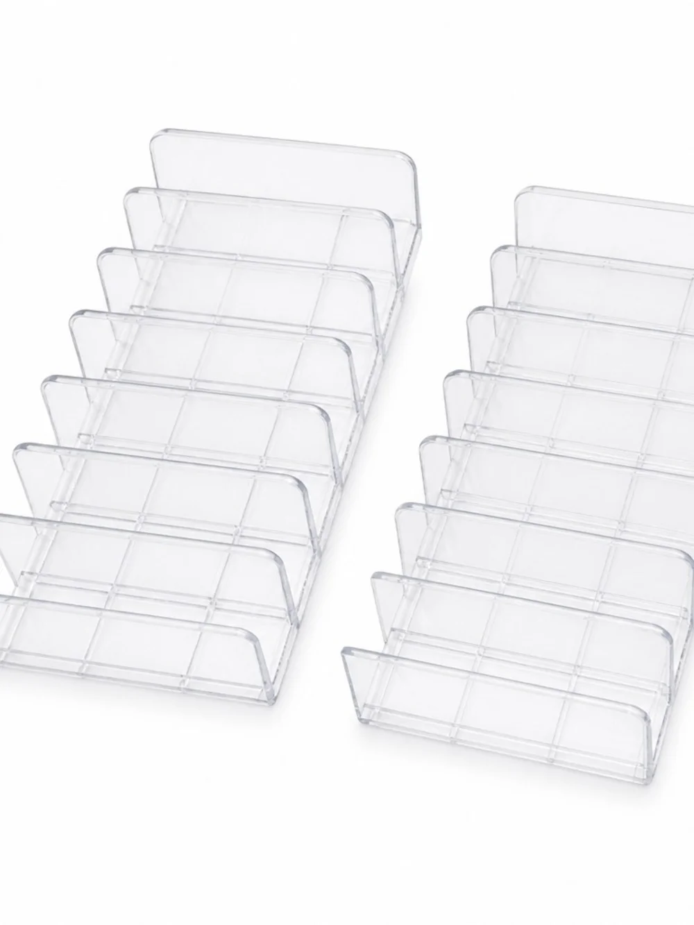 Clear Plastic Storage Organizer Bin Full Of Organizing Products.